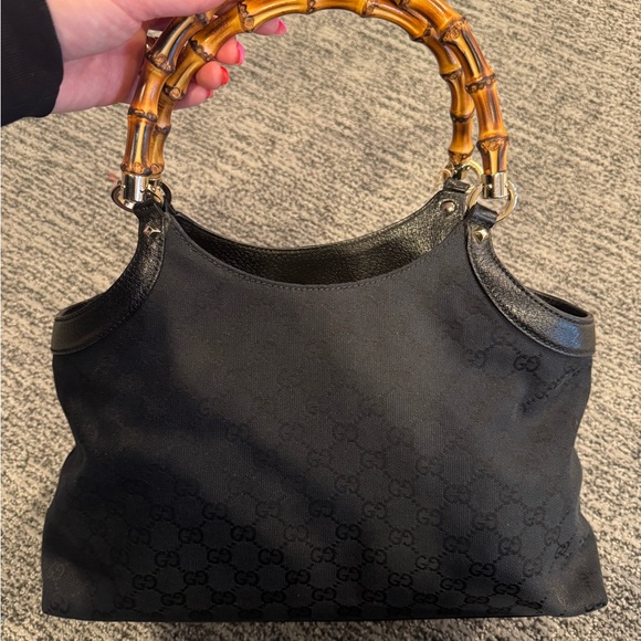 Gucci Black Bag with Bamboo Handle